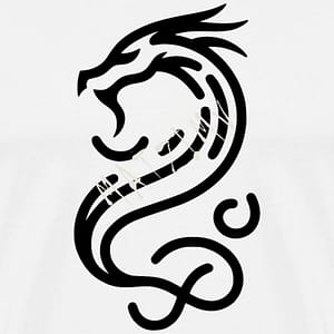 minimalistischer chinesischer Drache in Lineart, Chinesischer Drache