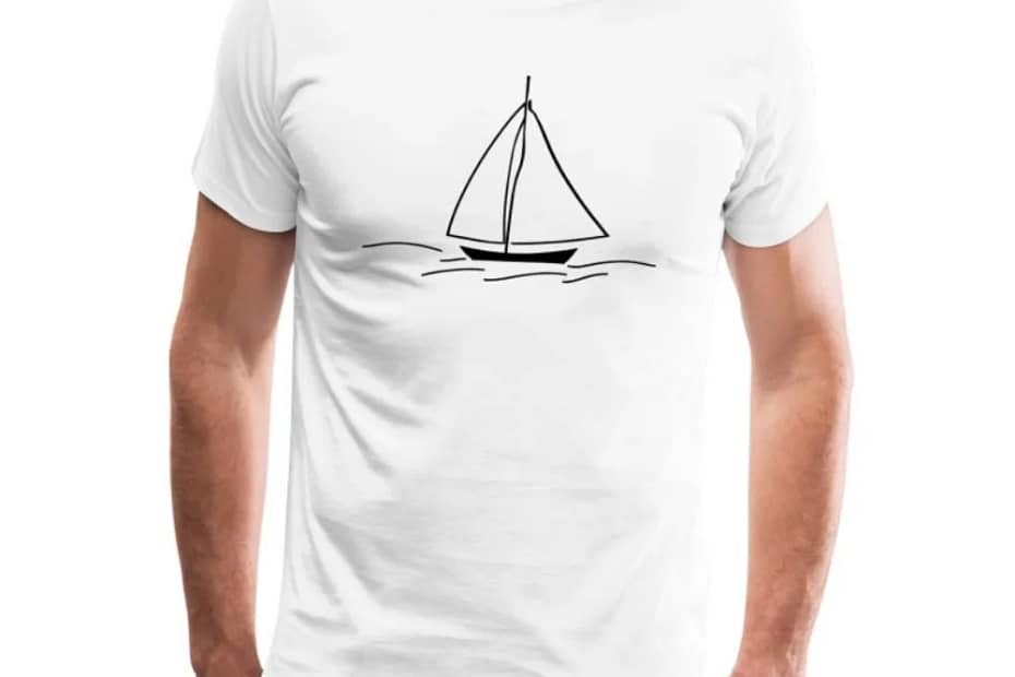 segelboot 2 maenner premium t shirt